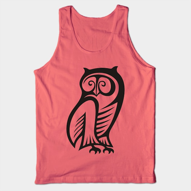 Owl Symbol Black Tank Top by sifis